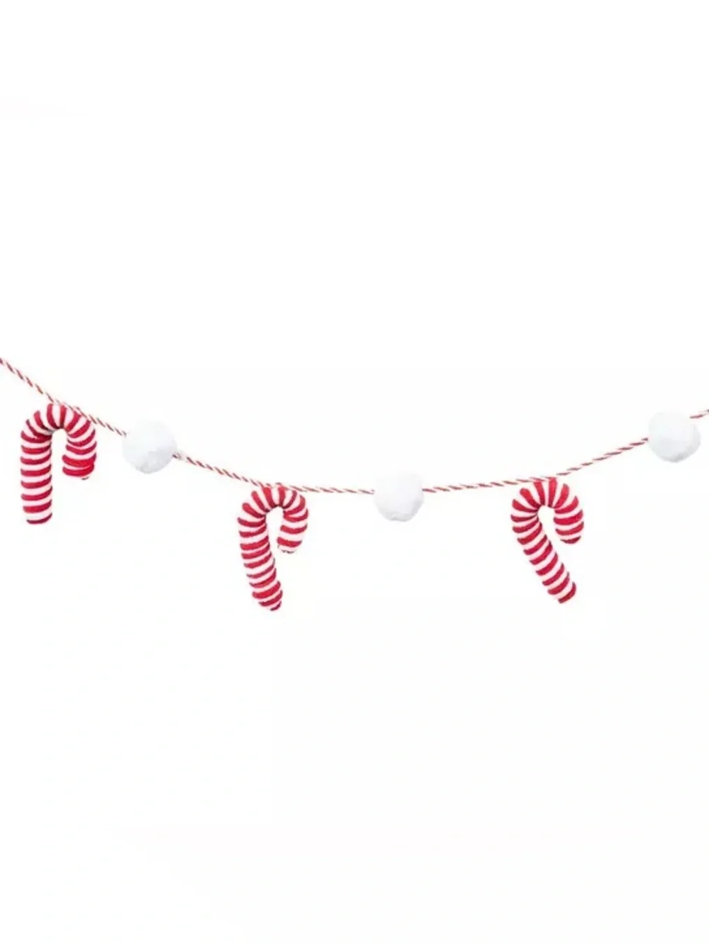 (2) Candy Cane & Pom Pom Garland